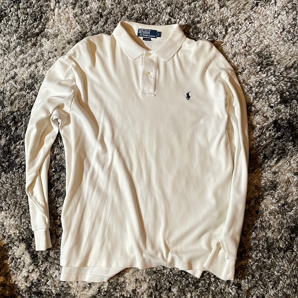 Men’s Polo by Ralph Lauren Long sleeve button shirt White Sz L